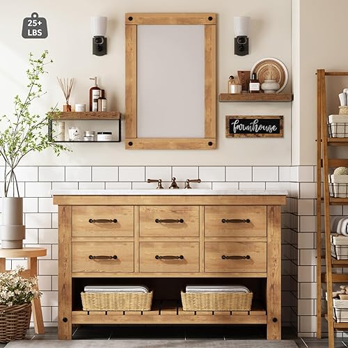 Miniatura 4 de QEEIG Estantes de baño sobre el inodoro, almacenamiento de papel montado en la pared, decoración de granja, letrero de decoración estética, estante