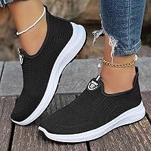 Bambas Mujer Memory Foam Mujer Tenis Mujer para Mujer, Zapatos Informales cómodos de Tela de Malla a Verano Comodas Calzado Sanitario Mujer Sandalias6