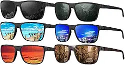 Óculos de sol masculinos polarizados para dirigir, pescar, golfe, pacote com 6