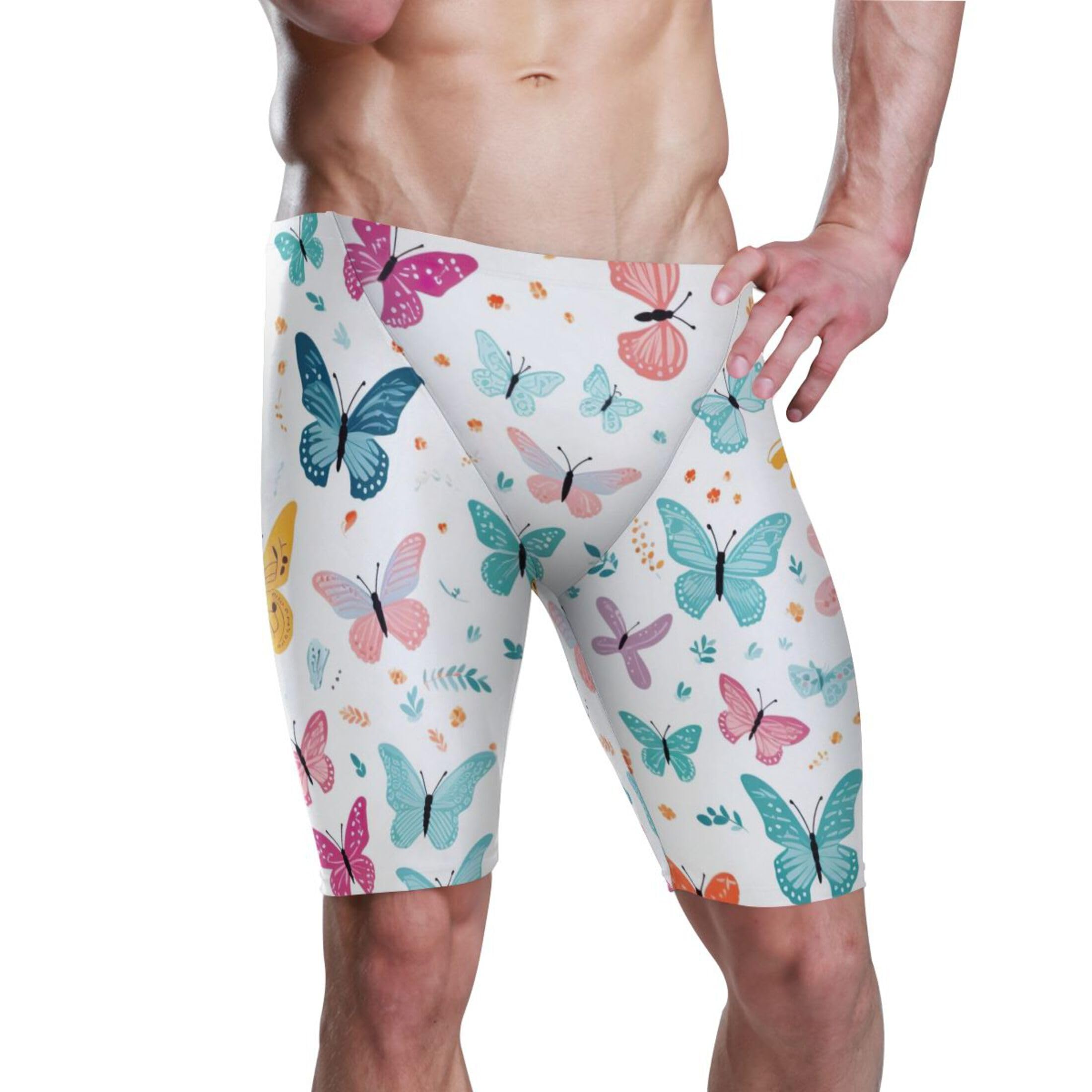 UMIRIKO Color Butterfly Men's Swim Jammers Swimsuit M B0401657