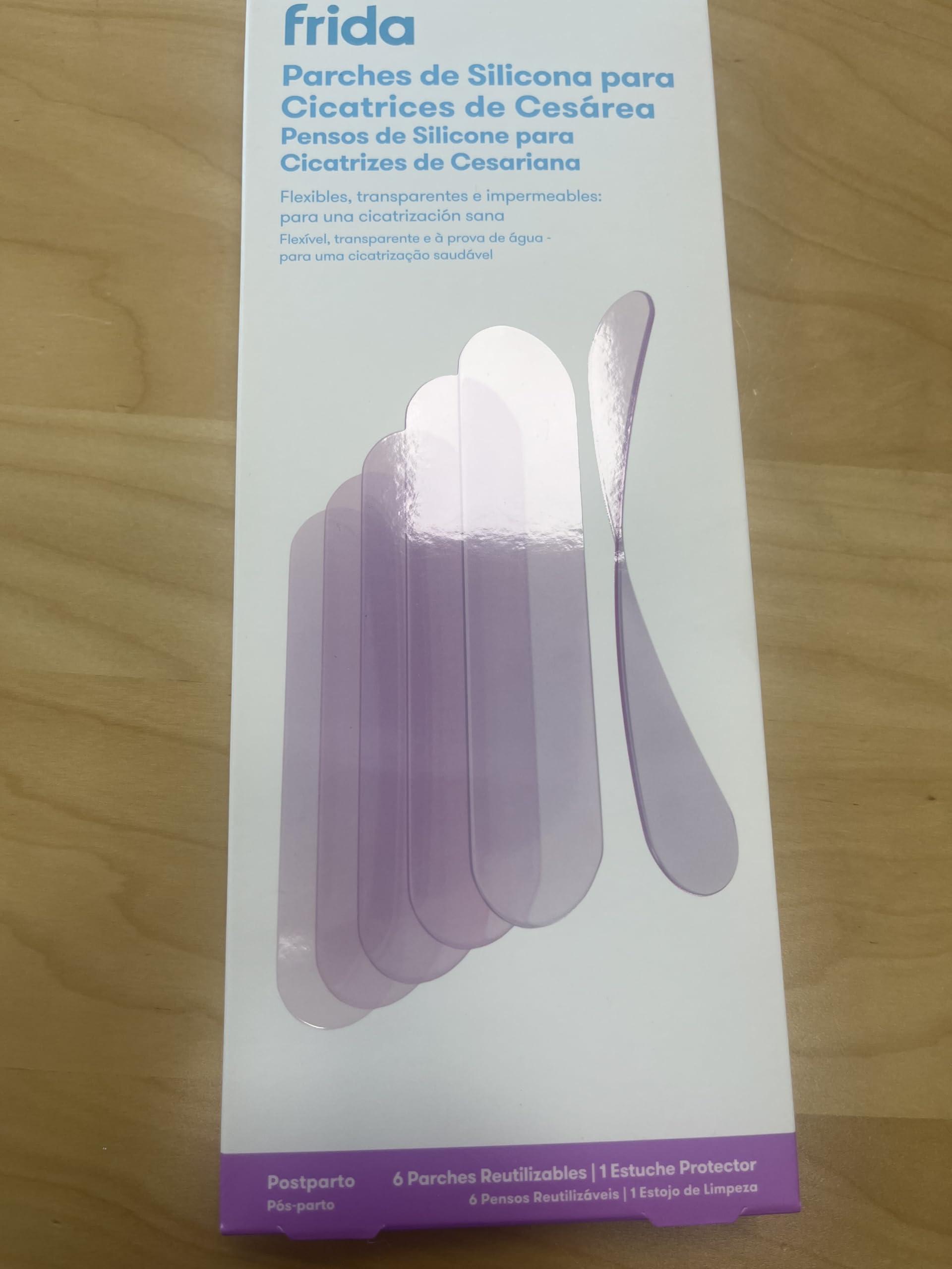 FridaMom Parches de Silicona para Cicatrices de Cesárea, 20 cm, 6 Unidades, Impermeables, Reutilizables, Grado Médico Profesional