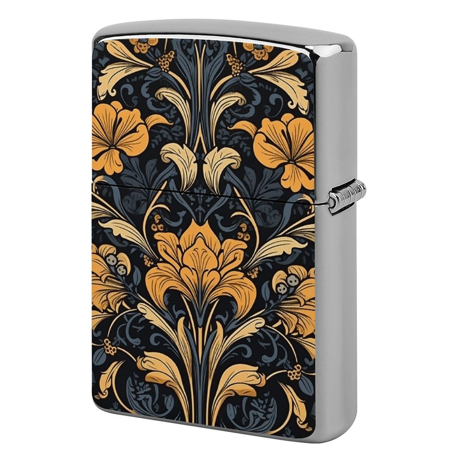 Old Style Flowers Lighter Case Cover Vintage Metal Lighter Sleeve Reusable Lighter Protective Cover Decorative Lighter Holder Birthday Gifts for Men Women