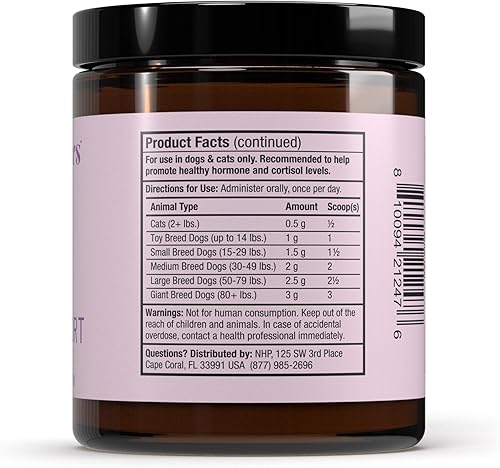 Miniatura 3 de Bark & Whiskers Soporte suprarrenal, para perros y gatos, 3.17 oz (90 g), 90 cucharas, promueve niveles saludables de hormonas y cortisol,