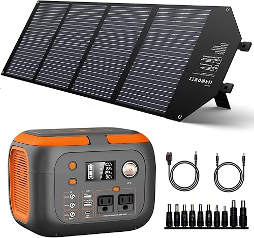 Estación de energía portátil de 300 W, 260 Wh con panel solar plegable de 100 W, generadores solares para exteriores, batería de litio móvil,