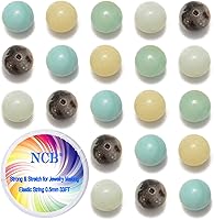 Vista 85 de 200 cuentas redondas y sueltas de cristal de cuarzo gris natural de 0.32 pulgadas (8 mm) para joyería y manualidades