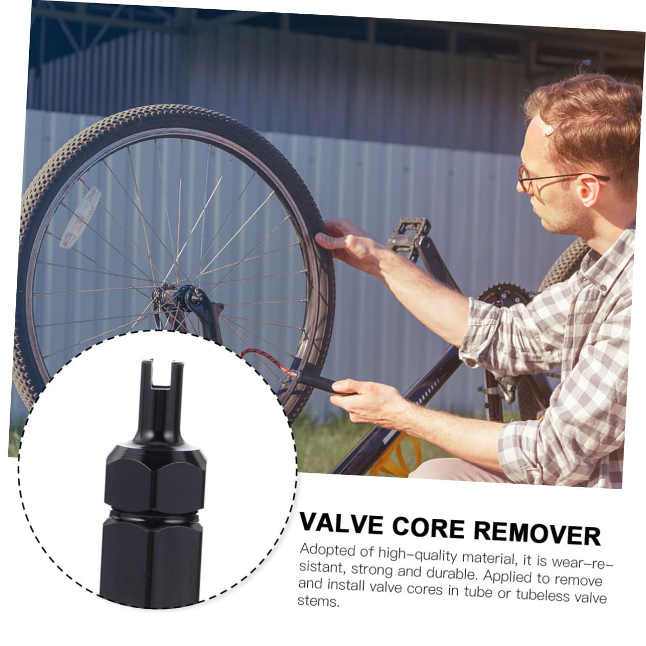 BIUDECO Multipurpose Core Removal Tool for Bicycles Small Portable for Tubeless Tubed Tire Repairs at Home