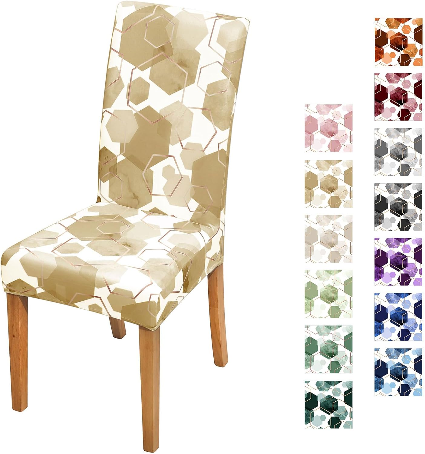 Gibelle Dining Room Chair Covers Set of 4, Soft Stretch Kitchen Chair Covers Slipcover Protector, Removable Washable Geometric Parson Chair Covers 4 Pack, Navy Blue