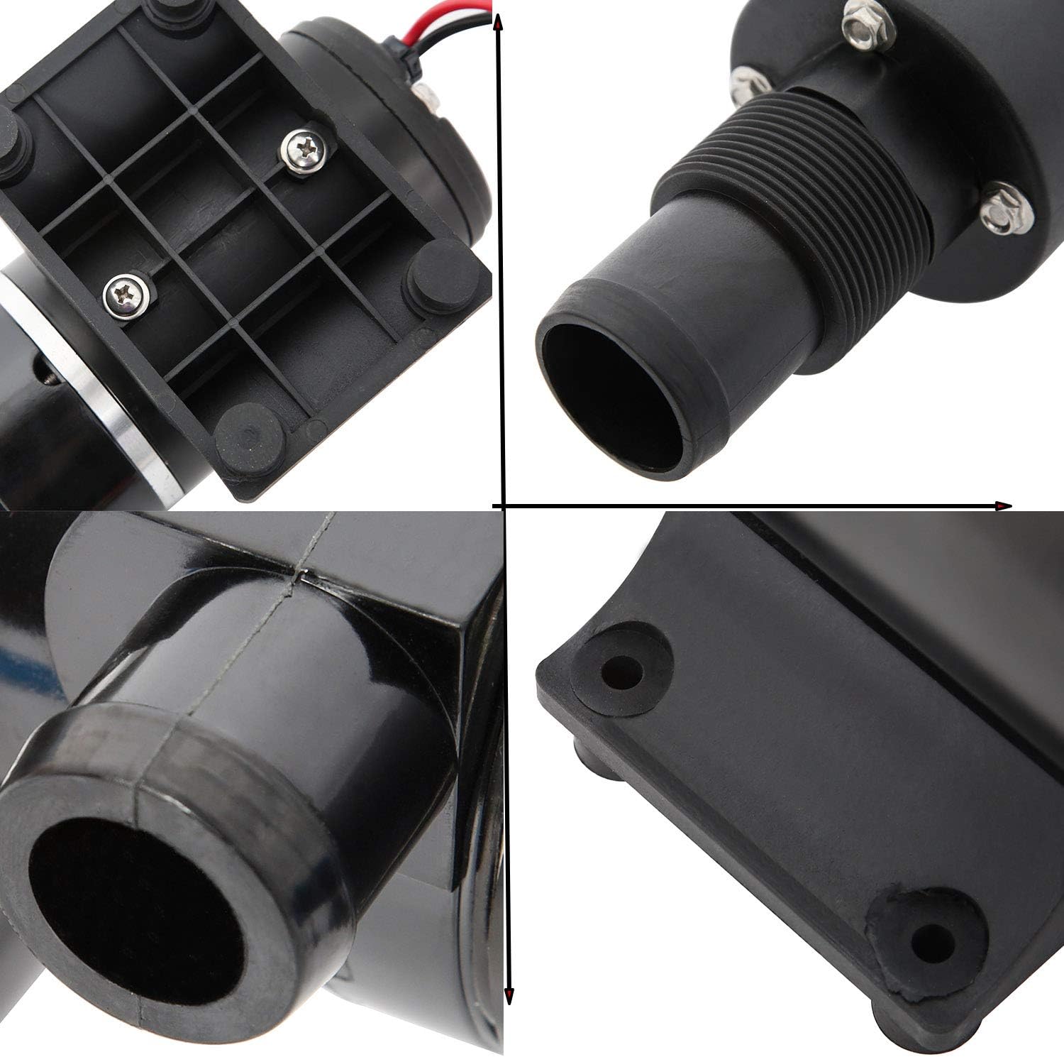 Amarine Made 12V 45 LPM RV Mount Macerator Waste Water Pump for Boat RV Marine Macerator Pump, Self Priming, Run Dry Protection,Waste Evacuation