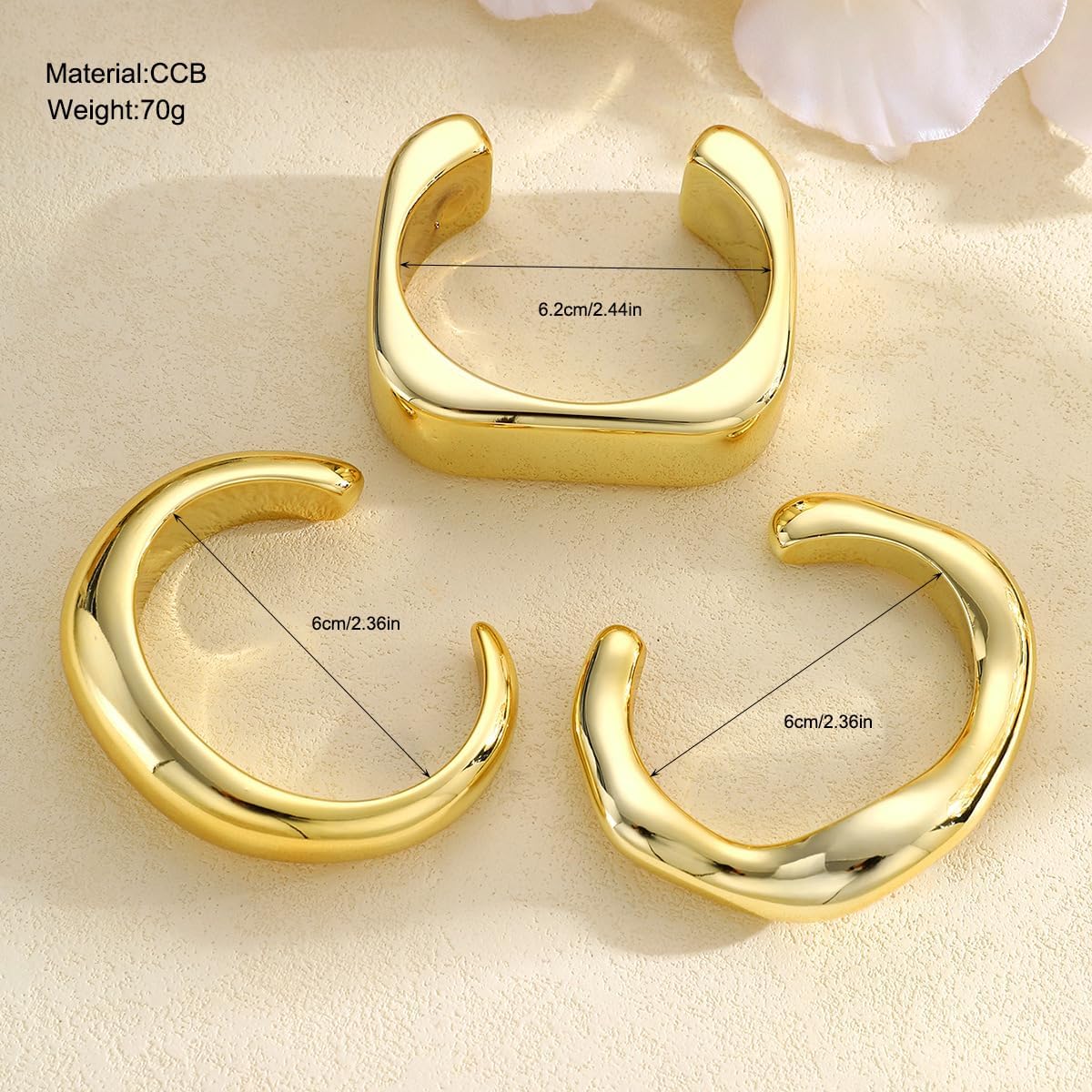 Gold Cuff Bracelet for Women image 2