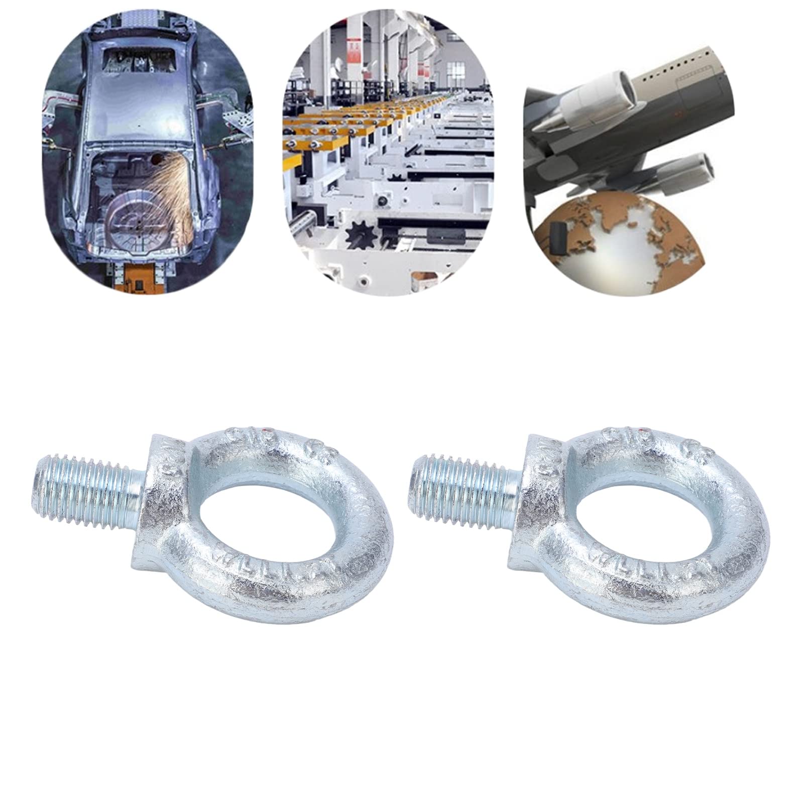 SIXRUN Bullone Ad Occhiello in Acciaio Zincato Q235 da 2 Pezzi Bullone Ad Anello di Sollevamento con Filettatura Profonda Design della Spalla Filettatura Standard Resistente Alla Corrosione per (M20)