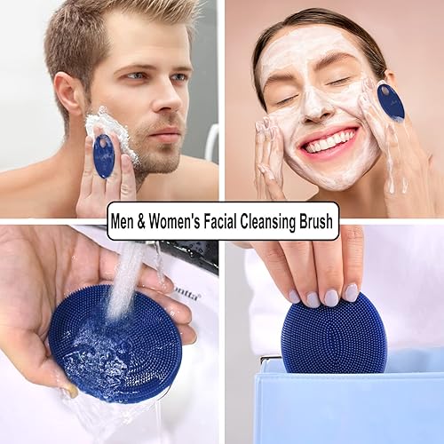 Miniatura 33 de INNERNEED Cepillo de limpieza facial de silicona suave, limpiador facial manual, exfoliante, masaje, acné, espinillas, almohadillas de mano
