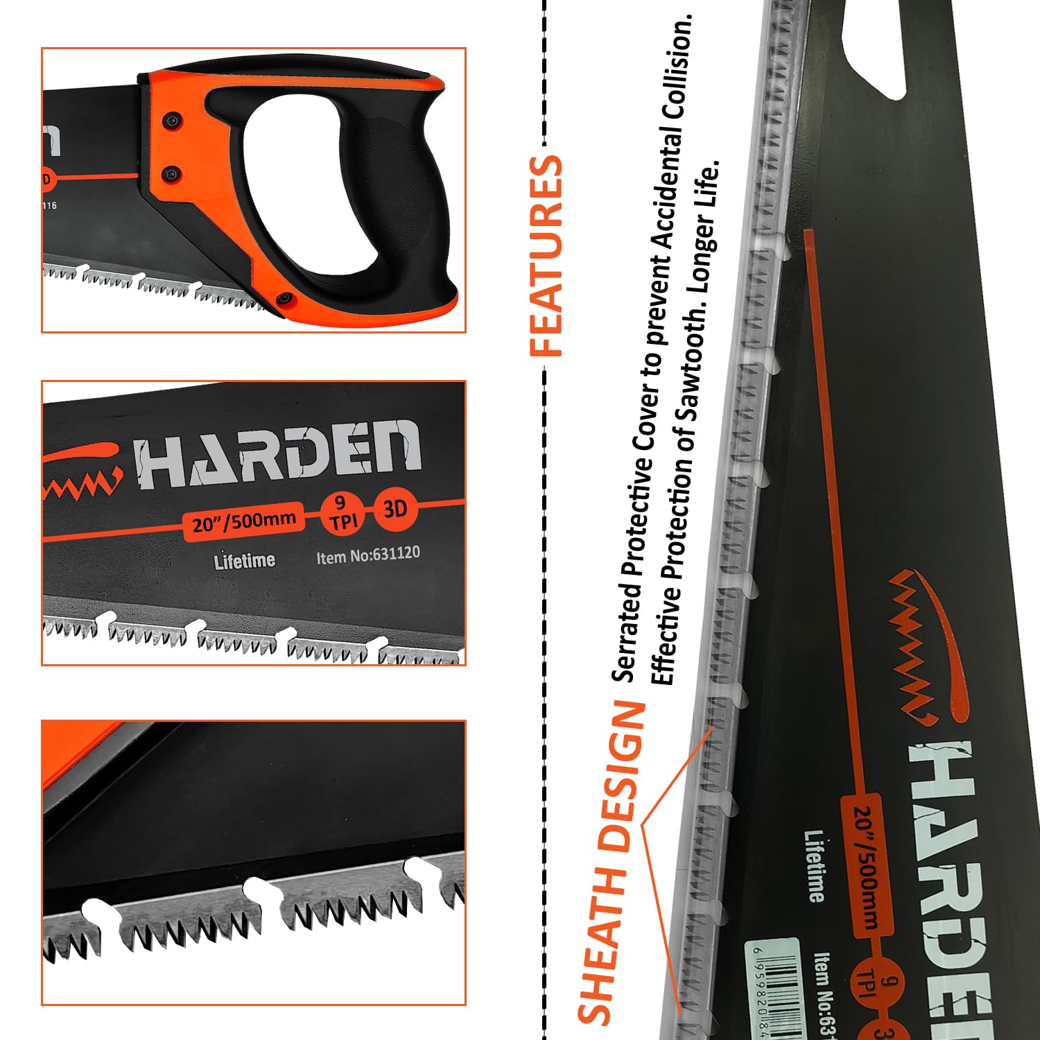 Harden 20" Professional Hand Saw - Wood Cutting -4 Harden 20" Professional Hand Saw - Wood Cutting -4