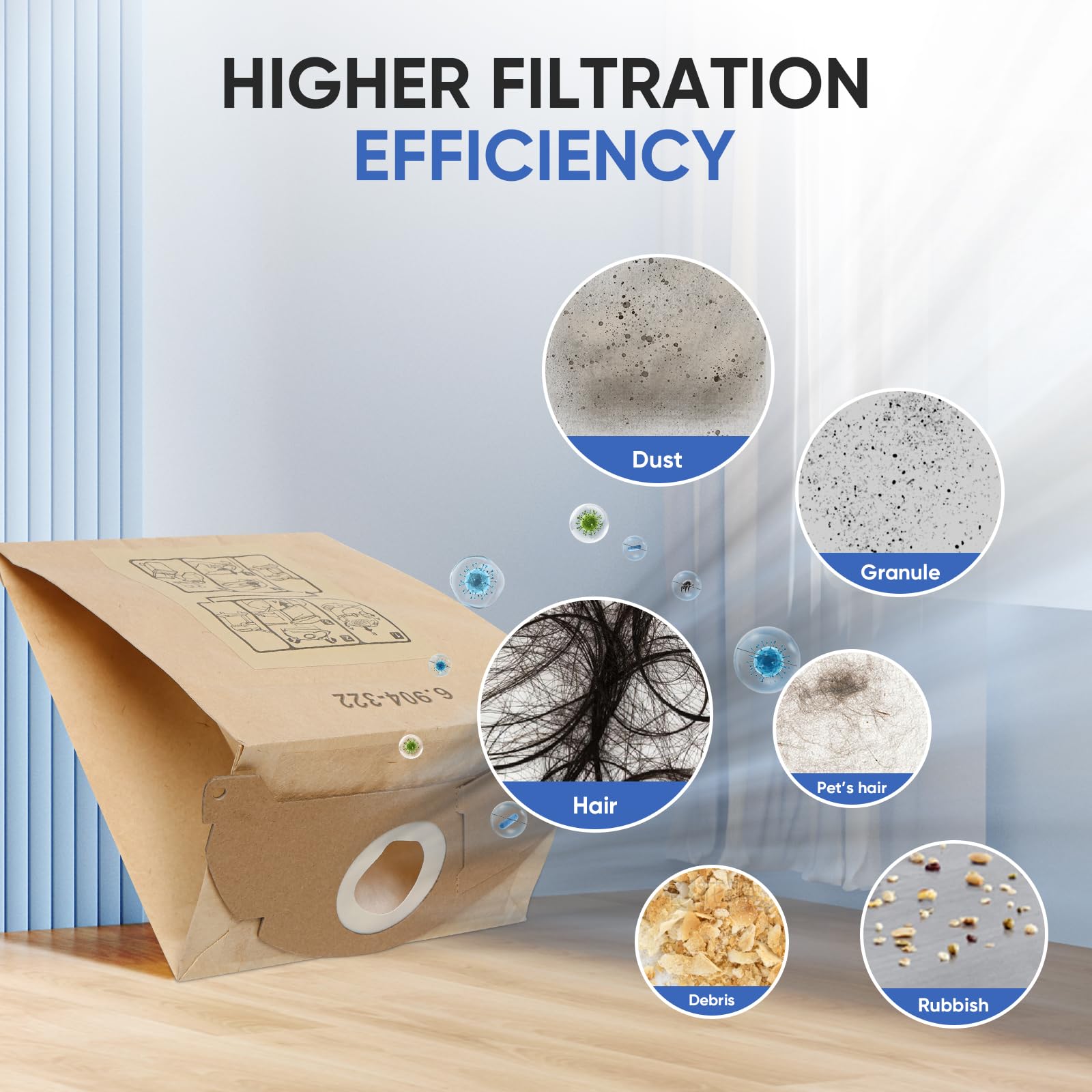 Sacchetti Compatibili Bomann 5 Sacchetti Carta 5 Deodoranti Per Aspirapolvere Goblin Iota, Dirt Devil Mojo, Bomann - Compatibili, Marca Qualtex Sacchetti Deodoranti Aspirapolvere - Foto 3