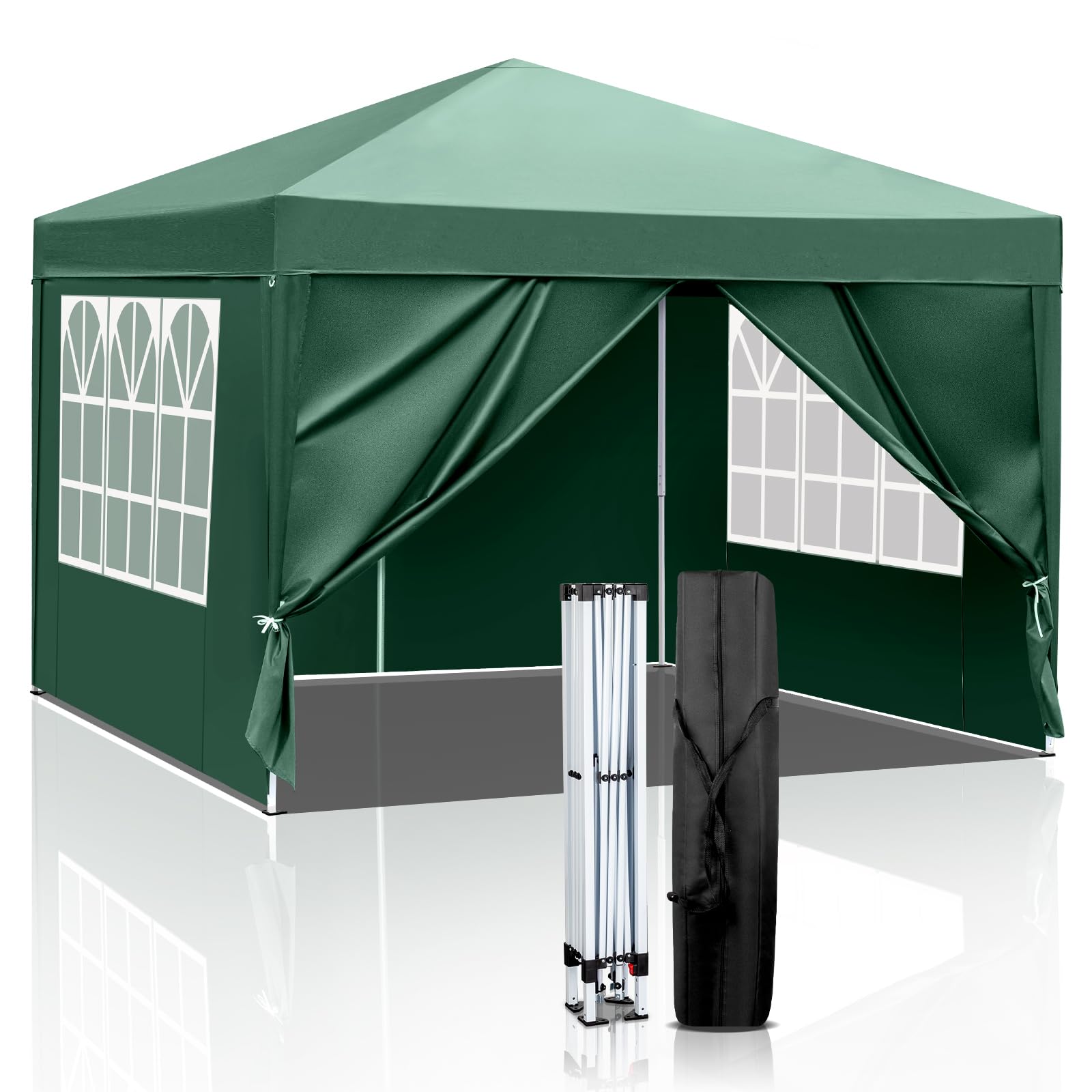 Bonnlo Pop Up Gazebo with Sides 3m x 3m, Easy Setup Instant Garden Canopy, Waterproof Event Shelter, Party Tent Green — image 1