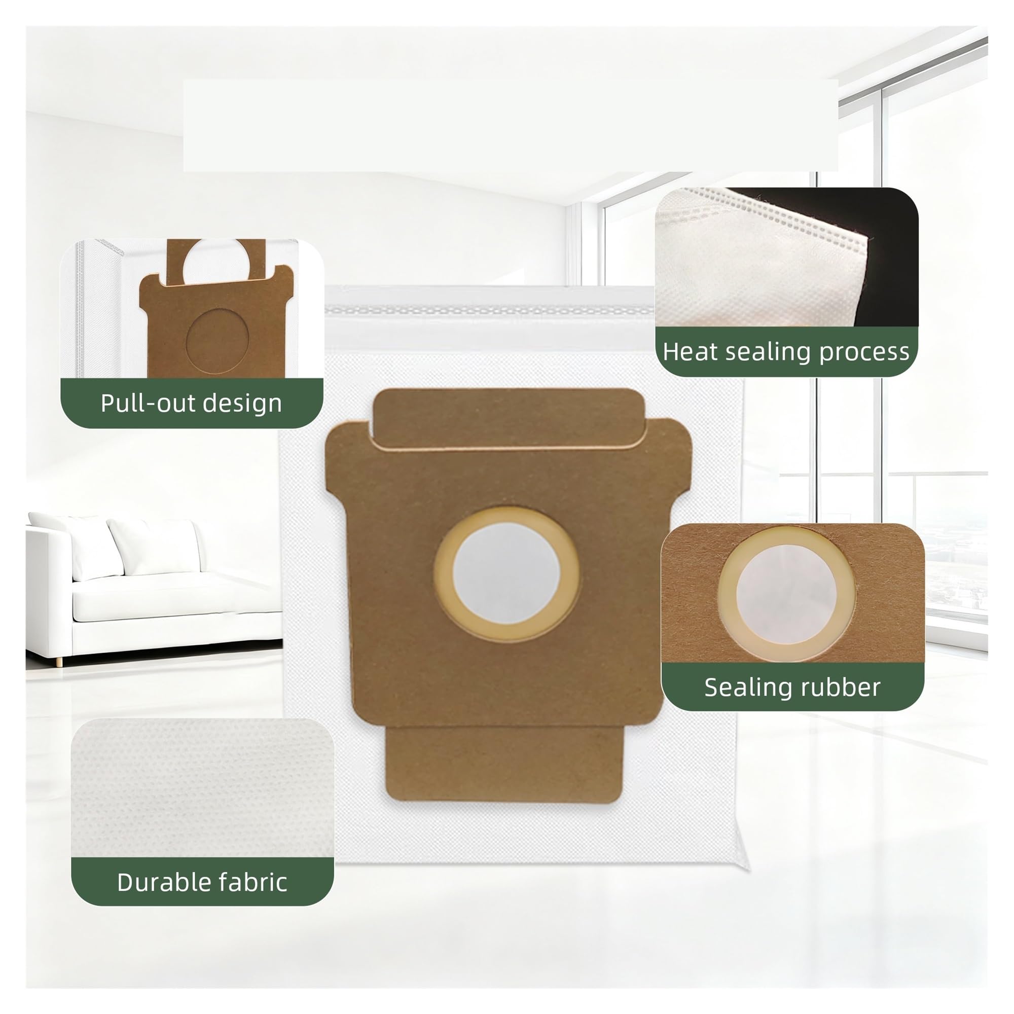 Bolsas de polvo de repuesto, compatibles con Roomba, 105 Vac, 104, Plus 405 (G181) (G185) Plus 504 Vac, Plus 505 Combo, Max 705 Vac (10 piezas)
