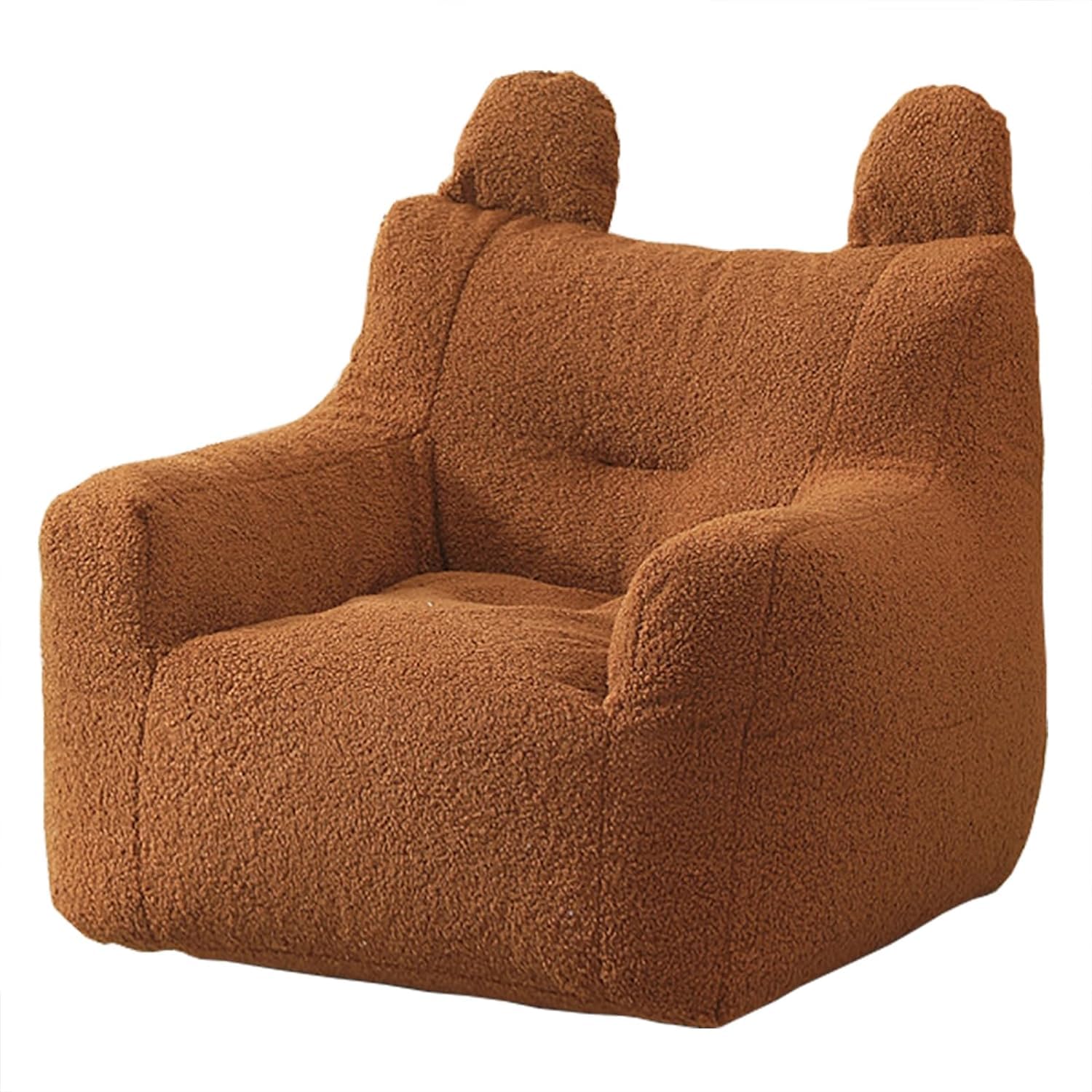 DTLEO Bean Bag Chair Cover Bean Bag Lazy Sofa Cover (No Filler), Premium Soft Teddy Fleece Fabric Lazy Sofa Bean Bag Cover for Kids Adults,brown,XL