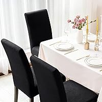 Vista 8 de Juego de 4 fundas para sillas de comedor y cocina, fundas para sillas de comedor, color negro