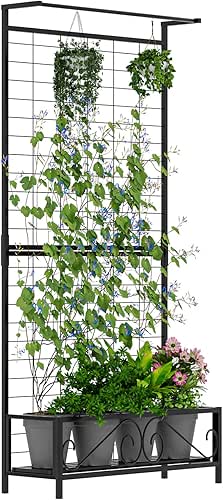 Zhongma Metal Planter with Trellis Raised Bed with Trellis for