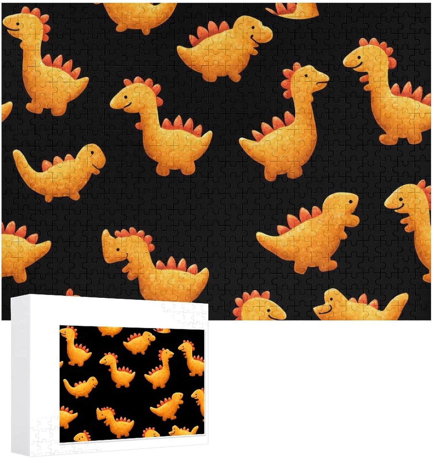 Dinosaur Chicken Nuggets Puzzles for Adults 500 PCS Wooden Jigsaw Puzzle Wall Decor Christmas