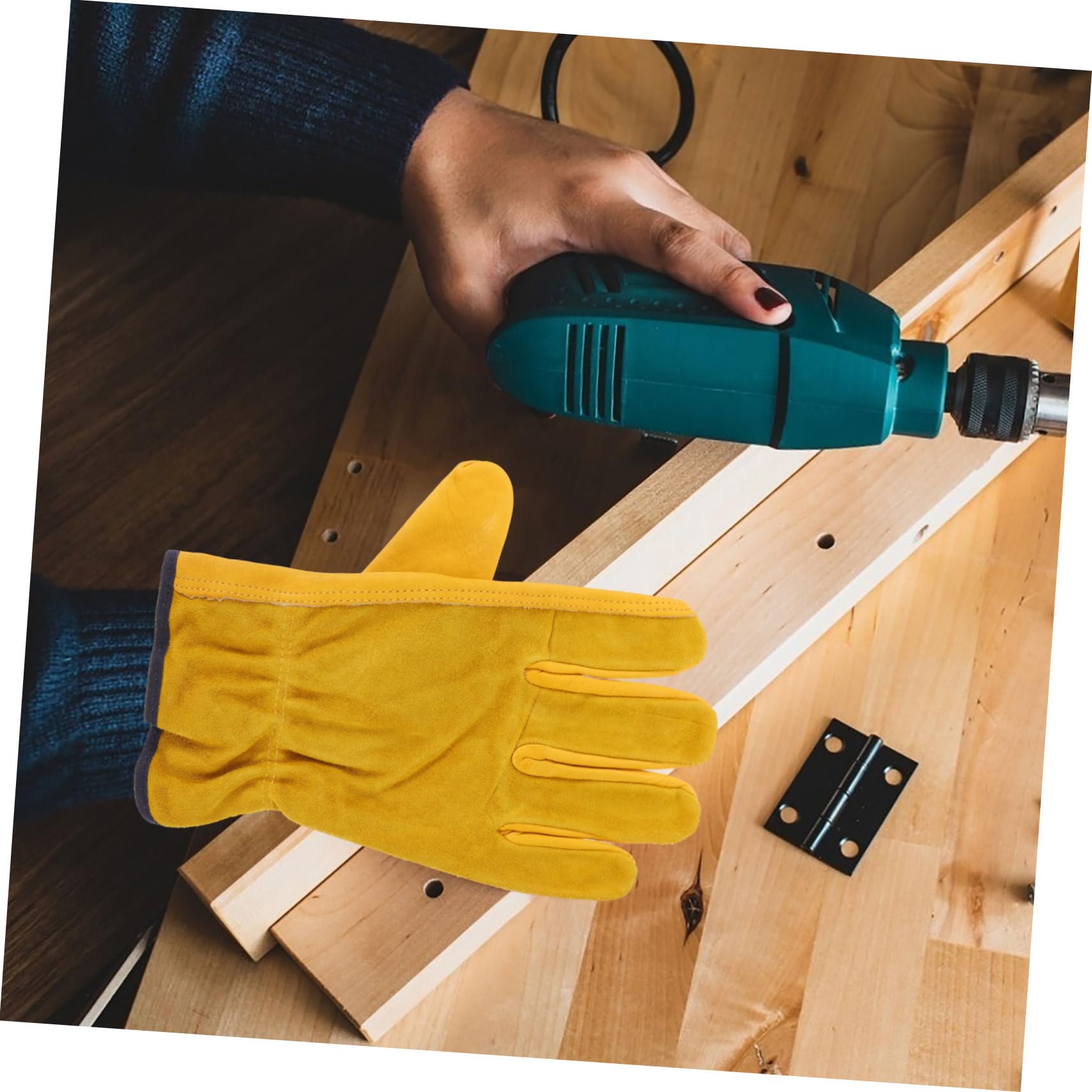 BUGUUYO 1 Pair of Gardener Protective Gloves Sturdy Leather Work Gloves Waterproof and Comfortable for Woodworking and Repair