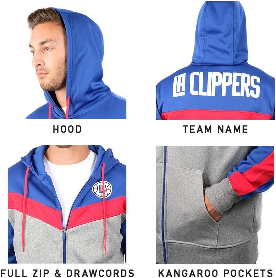 Ultra Game Men's NBA Official Full Zip Hoodie Sweatshirt - Image 5