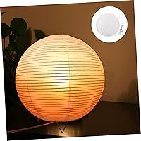 Vista 5 de Lámpara de mesa de papel con bombilla E14, luz suave y cálida para dormitorio, lámpara decorativa de papel de arroz para dormitorio, lámpara