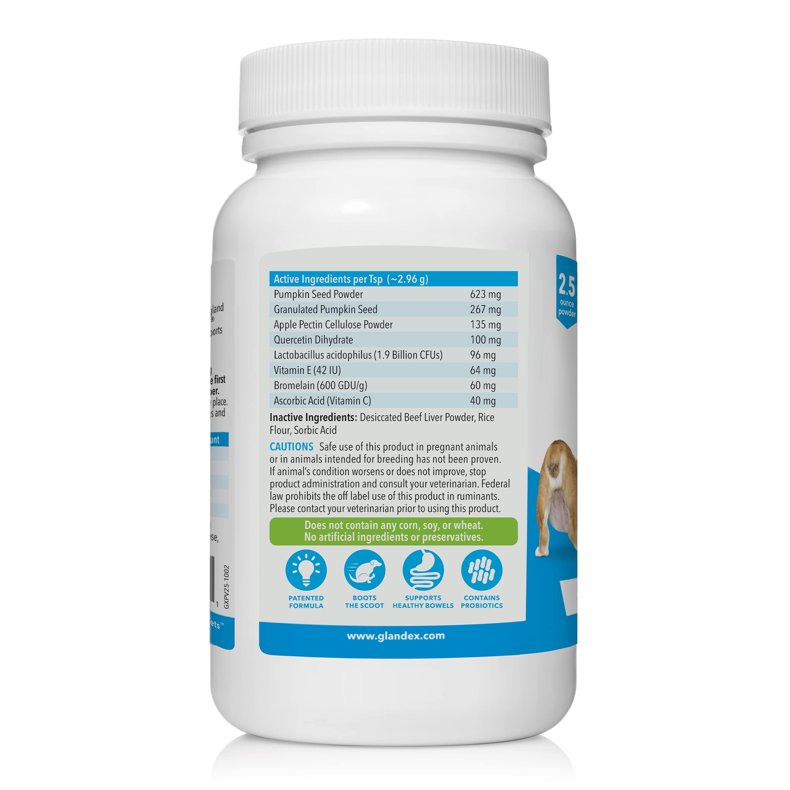 Glandex Dog Fiber Supplement Powder for Anal Glands with Pumpkin