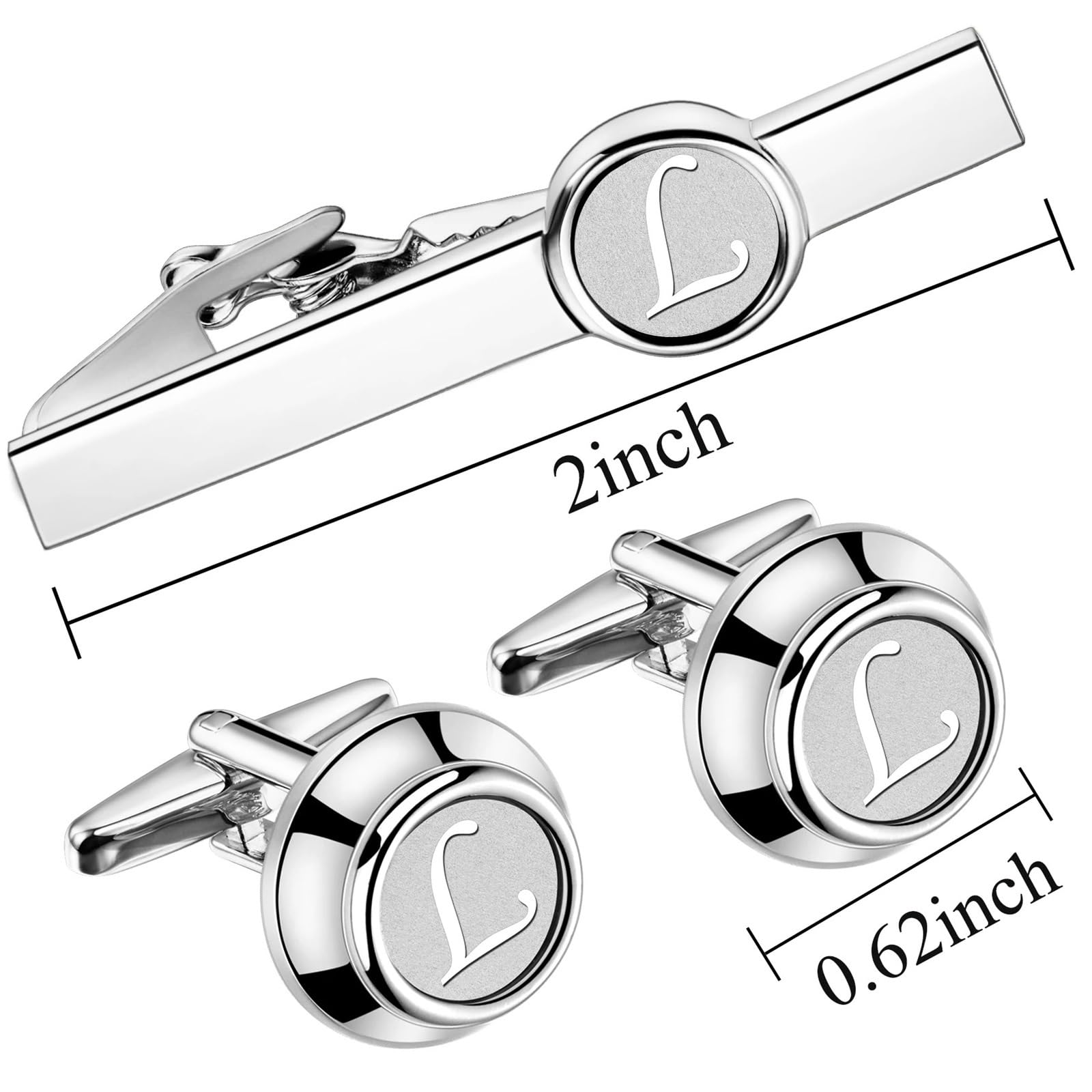 Juego de gemelos y pasador corbata 2 pulgadas for hombre, ideal for camisas traje, regalo empresa o joyería Para Hombre