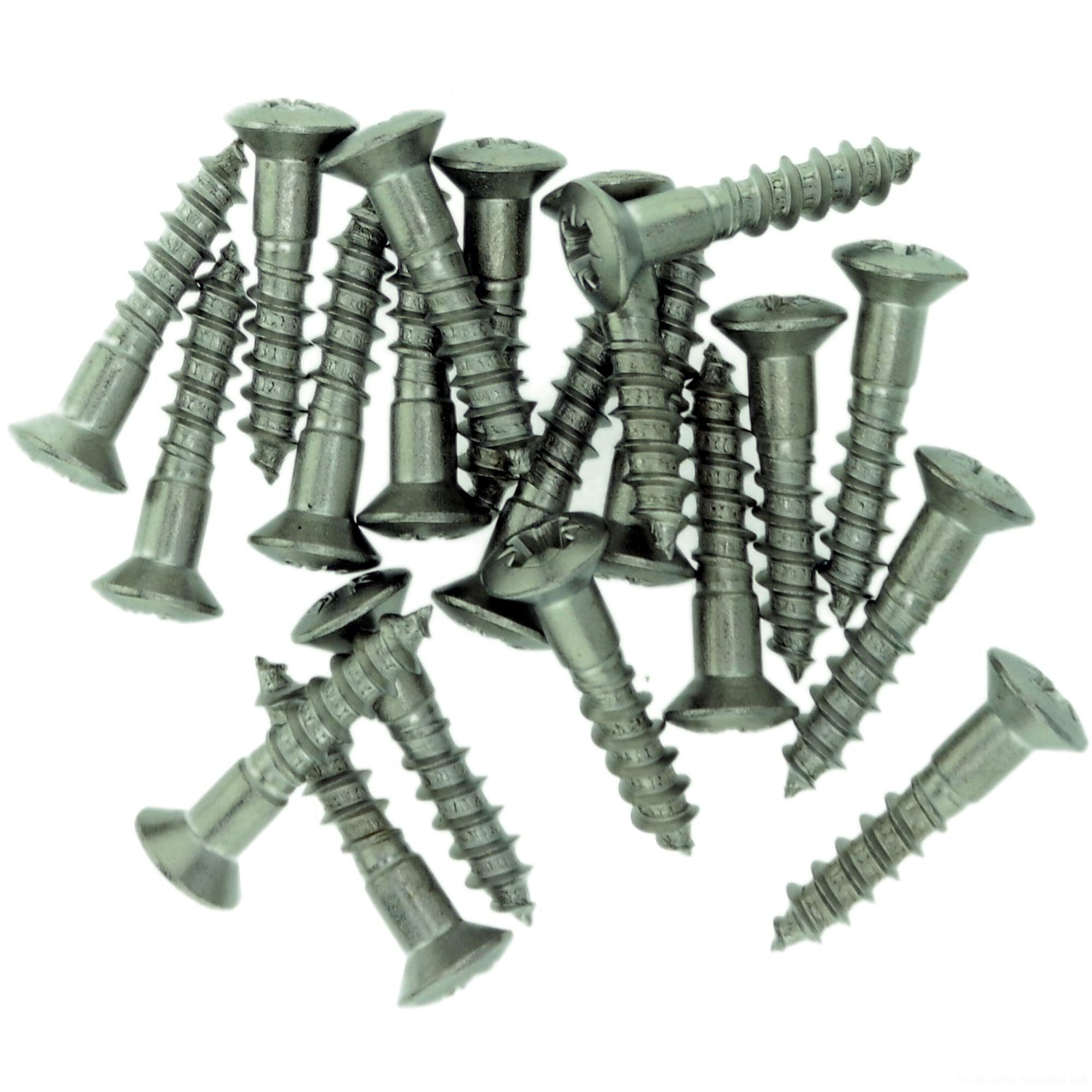 Singularity Supplies No.8 X 2.35 (4.0Mm X 60Mm) Pozi Raised Countersunk Wood Screw - Stainless Steel (A2) (Pack Of 20)