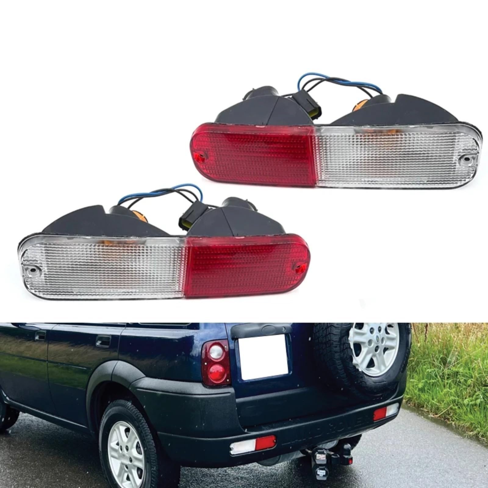 Riflettore Paraurti Compatibile Con Land Per Rover Per Freelander I 2002 2003 Paraurti Posteriore Auto Riflettore Indicatore Direzione Freno Retromarcia Lampada XFB000280 XFB000290(2pcs)