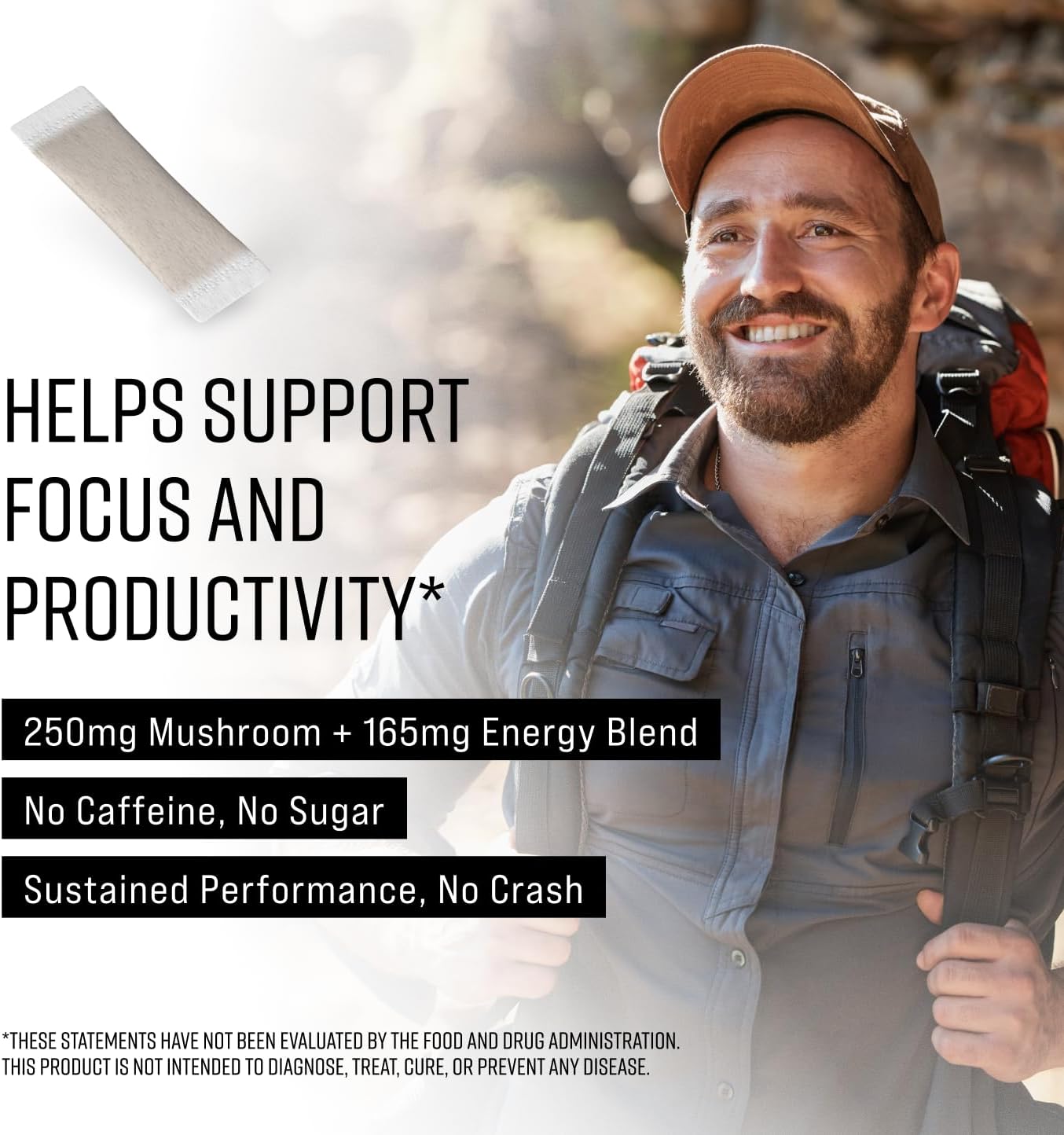 Adaptogen Mushroom Nootropic Pouches (5 Pack Wintergreen) - 250mg Mushroom + 165mg Energy Blend, Nicotine Free & Caffeine Free, Ultra Pouches with Lion's Mane, Cordyceps, Reishi, Alpha-GPC, L-Theanine