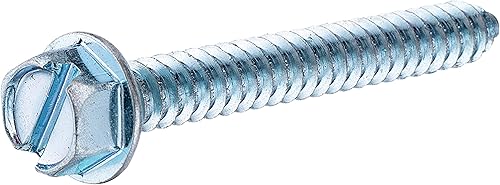The Hillman Group 70345 - Tornillo de chapa ranurada, cabeza de arandela hexagonal de 14 x 3 pulgadas, paquete de 100 unidades