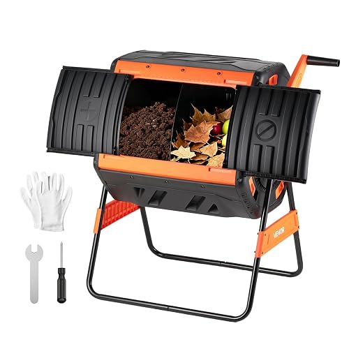 VEVOR Composteur de Jardin Rotatif, Bac à Compost Capacité 200