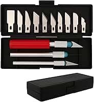 Kit de Estiletes de Precisão para Artesanato | 13 Peças com Cabo de Alumínio e Lâminas Extras | Corte Fino para Papel, EVA e DIY