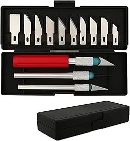 Kit de Estiletes de Precisão para Artesanato | 13 Peças com Cabo de Alumínio e Lâminas Extras | Corte Fino para Papel, EVA e DIY
