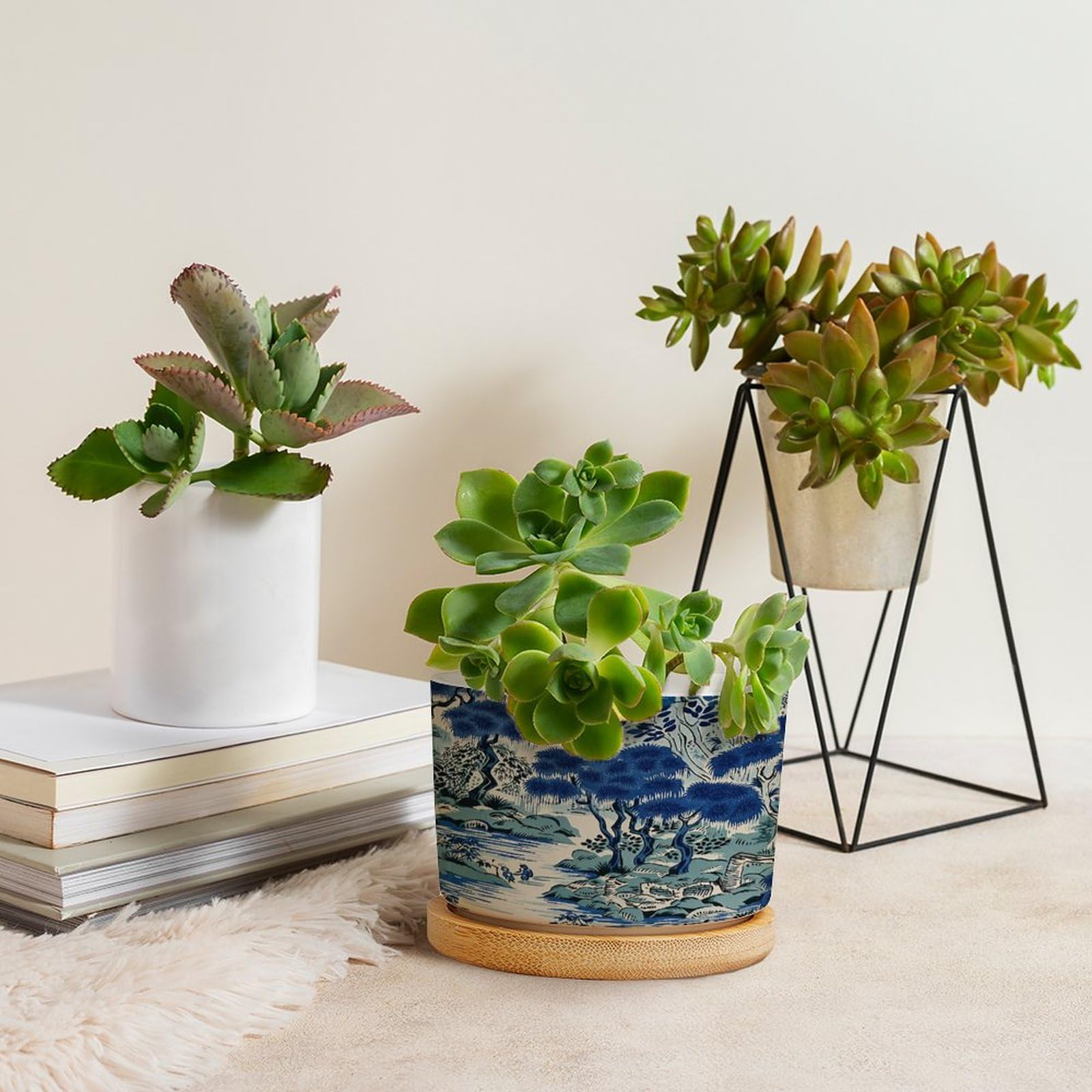 Amazon.com: BRUYU5SE Blue and Green Ceramic Planter Asian