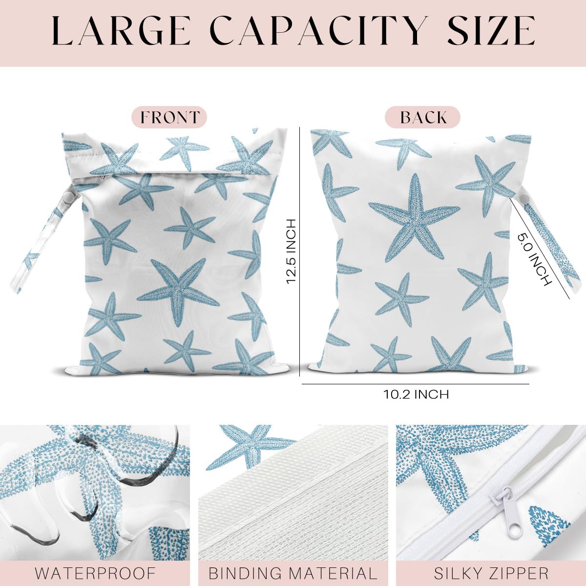 4 bolsas húmedas, bolsas húmedas y secas, bolsa impermeable, traje de baño, bolsa de playa, bolsa húmeda para piscina, playa, pañales, nanobag, artículos esenciales de crucero, hojas de arco iris,
