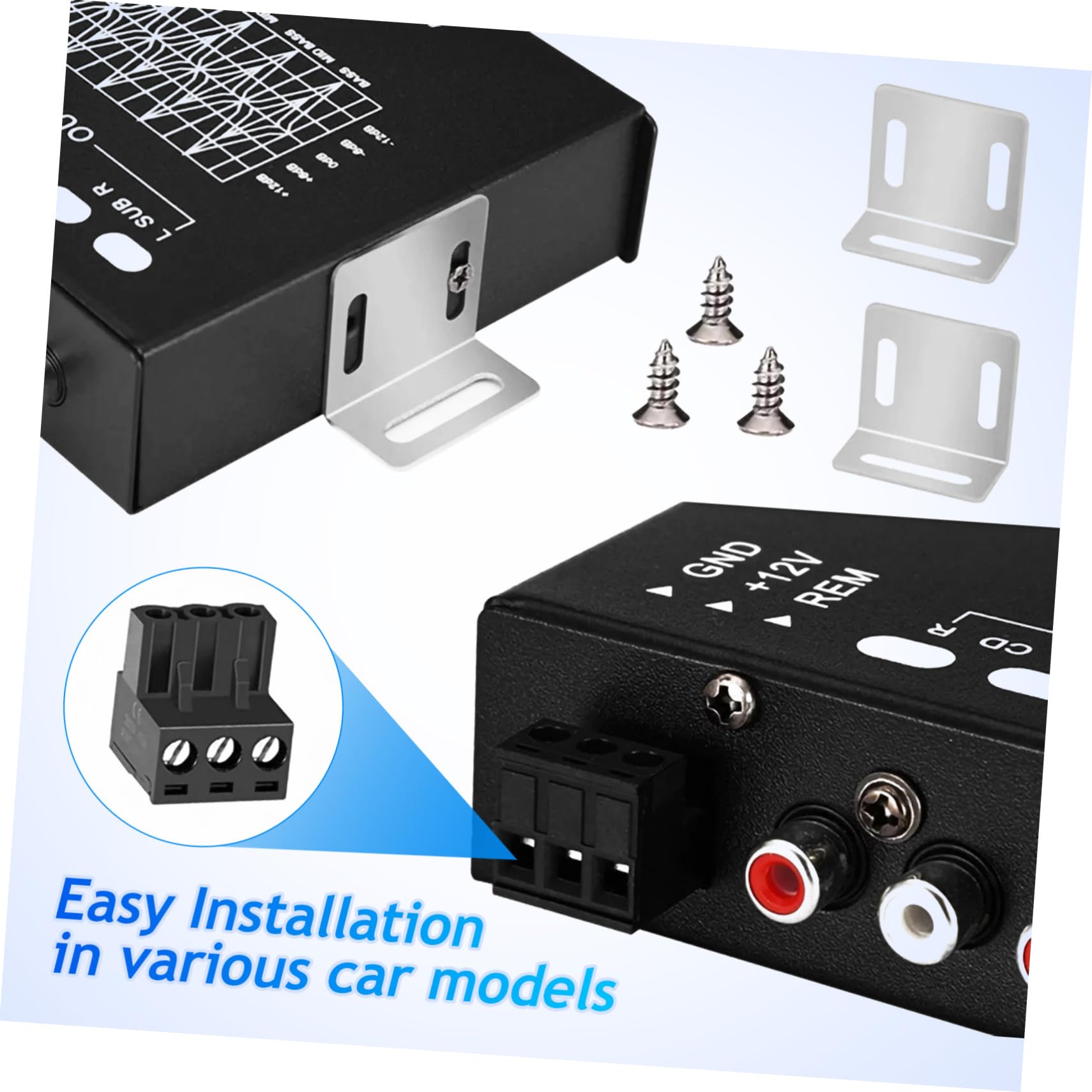 DOITOOL Ecualizador de Coche de 7 Bandas Ajustable, Amplificador de Audio Estéreo para Automóvil, Control de Tono Digital, Diseño Compacto Compatible Varios Modelos, Panel de Control Fácil de Usar