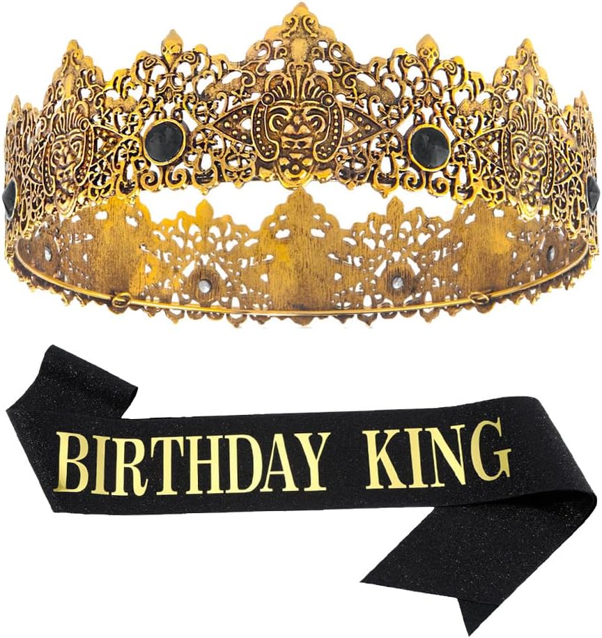 Birthday King Crown and Sash Set