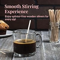 Vista 2 de Prestee - Agitador de café de madera 1000 – Palitos de madera desechables de 5.5 pulgadas de largo para café y cócteles – Mezcladores de bebidas
