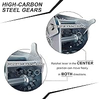 Vista 5 de Cabrestante de remolque de barco - Cabrestante manual de 3500 libras con manivela, correa de poliéster de 26 pies, cabrestante de remolque