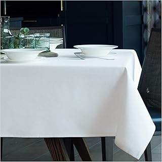 Organic Cotton Tablecloth for Dining Party / Kitchen; Easy-Care Washable...