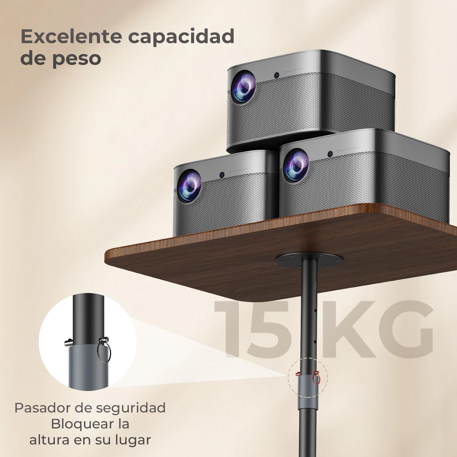 Soporte Portátil para Laptop, Mesa de Cama/Sofá con Altura Ajustable de 47 cm a 122 cm, Elegante Escritorio de Madera, Podio Móvil para Hogar, Oficina, Escuela, Color Nogal