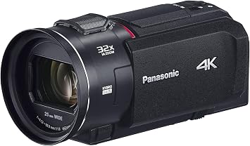 Panasonic 4K Digital Camcorder HC-VX3-K 5-Axis Hybrid Image Stabilization, 24x Optical Zoom, Leather Black