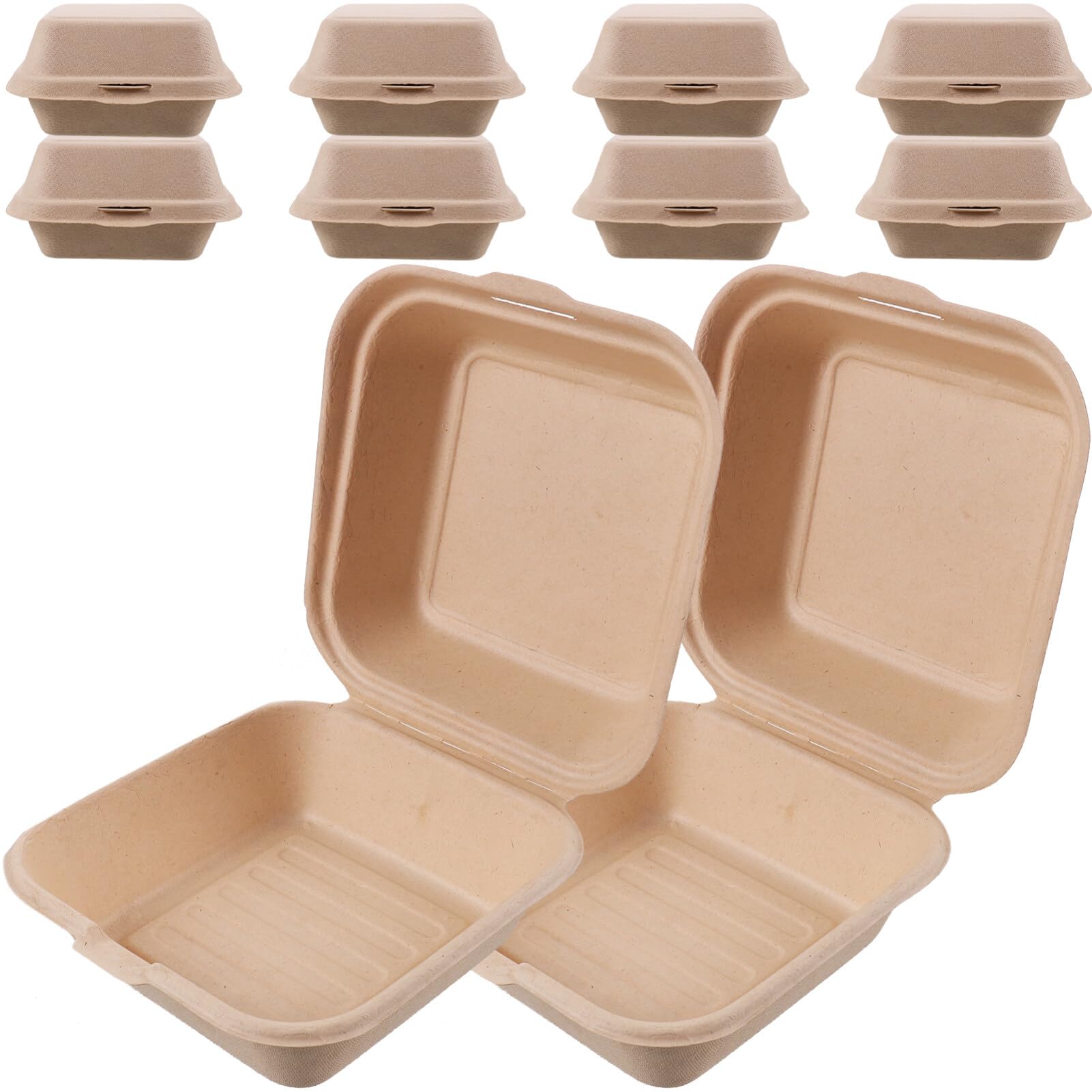 UPKOCH Scatole per Hamburger da Asporto in Pasta di Carta 50 Pezzi | Khaki, Uso in Negozio e Picnic, Facili da Assemblare, Leggere e Facili da Trasportare
