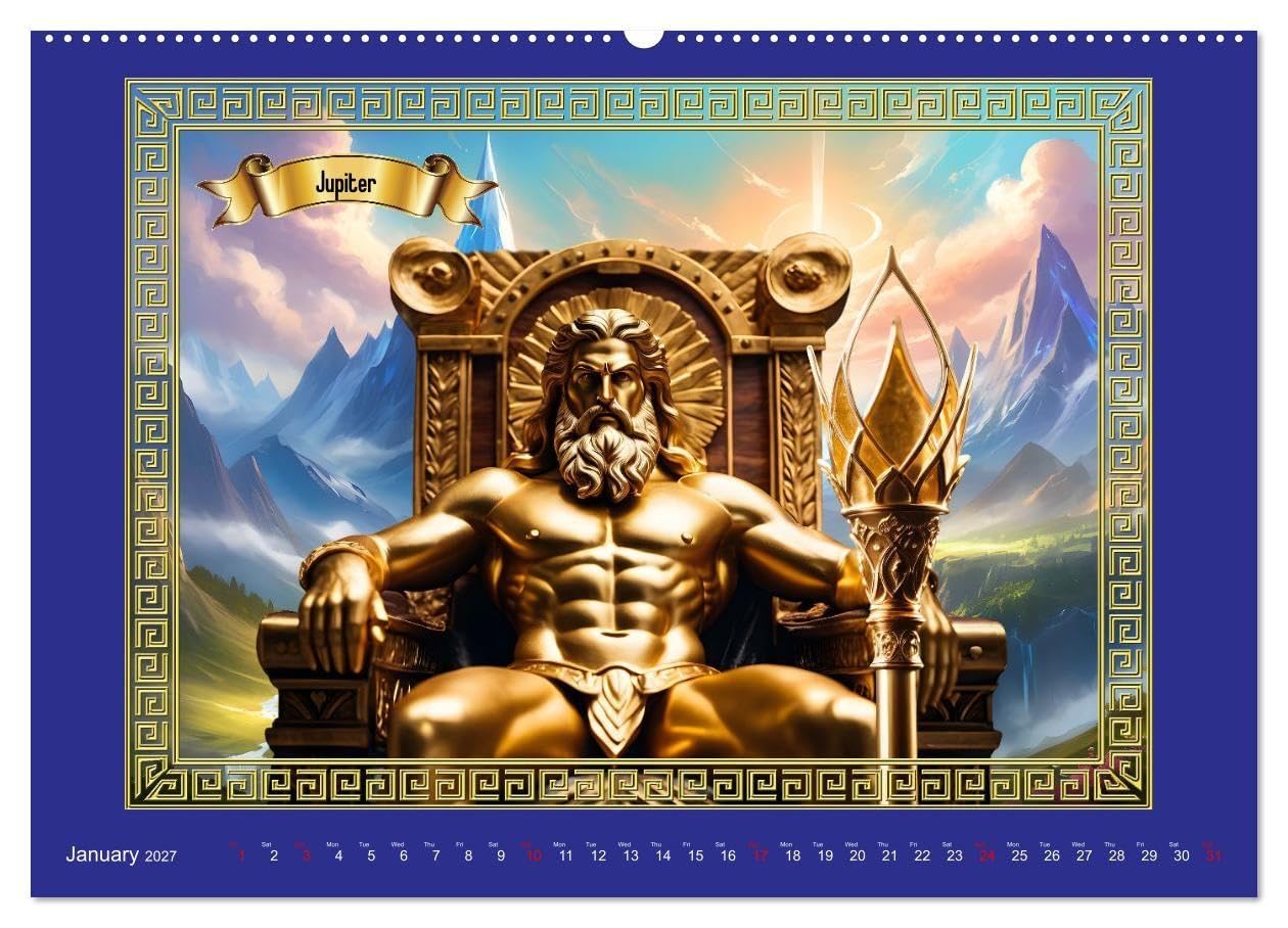 Roman Gods - under the spell of mythology (High Quality Premium Wall Calendar 2027 DIN A2 landscape),CALVENDO 12 Month Wall Calendar: Under the spell of mythology