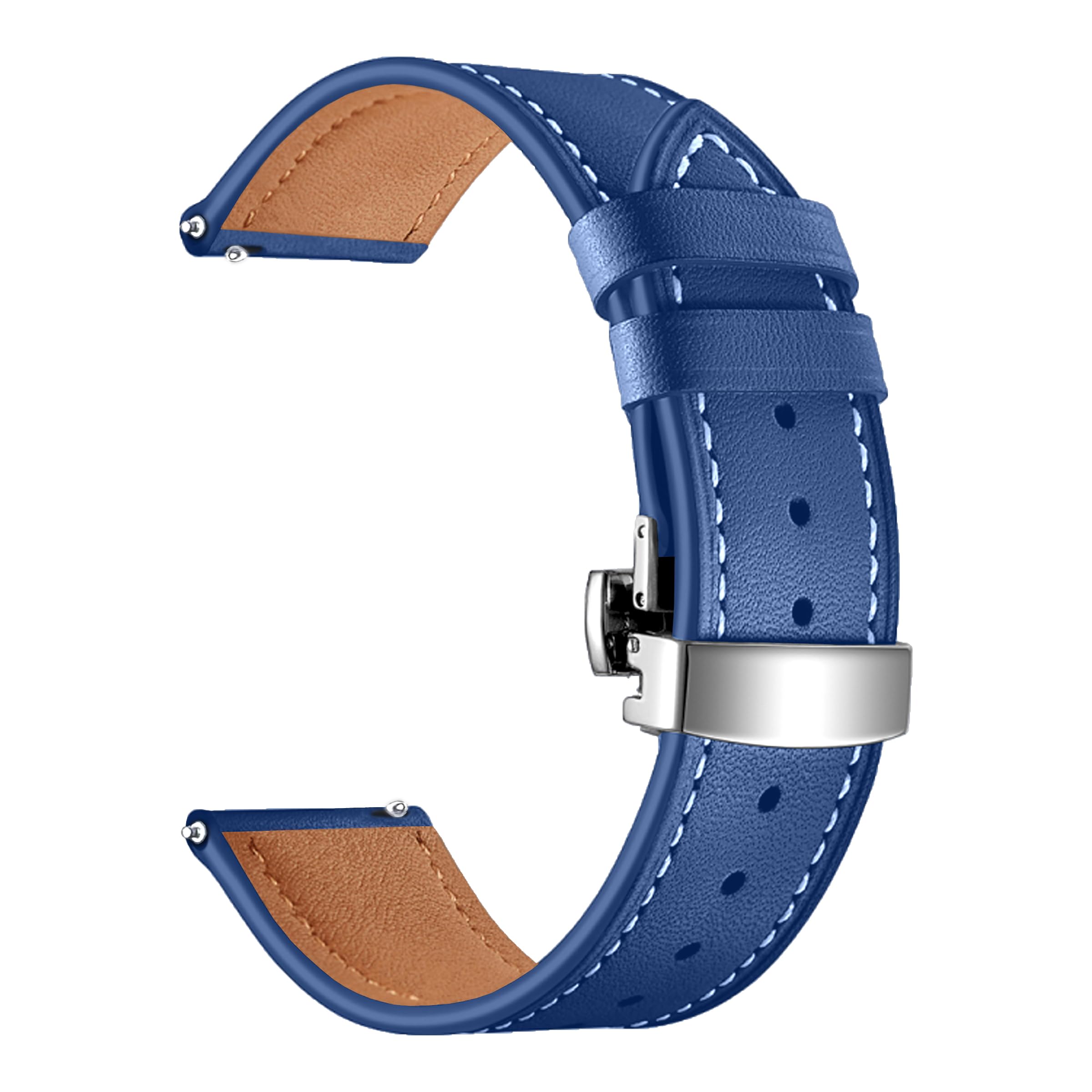 ACM Watch Strap Luxury Leather 20mm compatible with Timex Analog Twhg03smu26 Clasp Lock Belt Band-picture-15