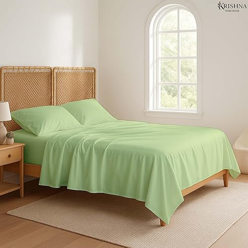 Miniatura 2 de KRISHNA Juego de sábanas prémium de 4 piezas tamaño King de 76 x 80 pulgadas, sábanas de microfibra ultra suaves, resistentes a las arrugas, se