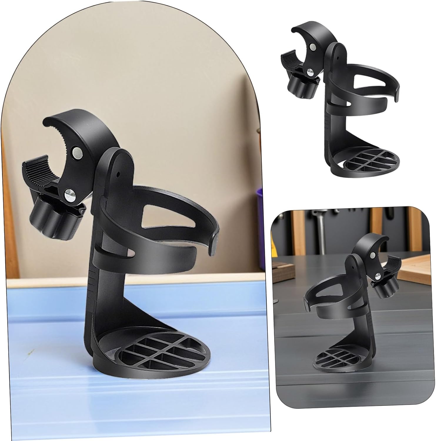 TOYANDONA Universal Walker Cup Holder 3pcs, Stroller and Wheelchair Drink Holder, Portable Water Bottle Rack for Mobility Aids and Travel Use