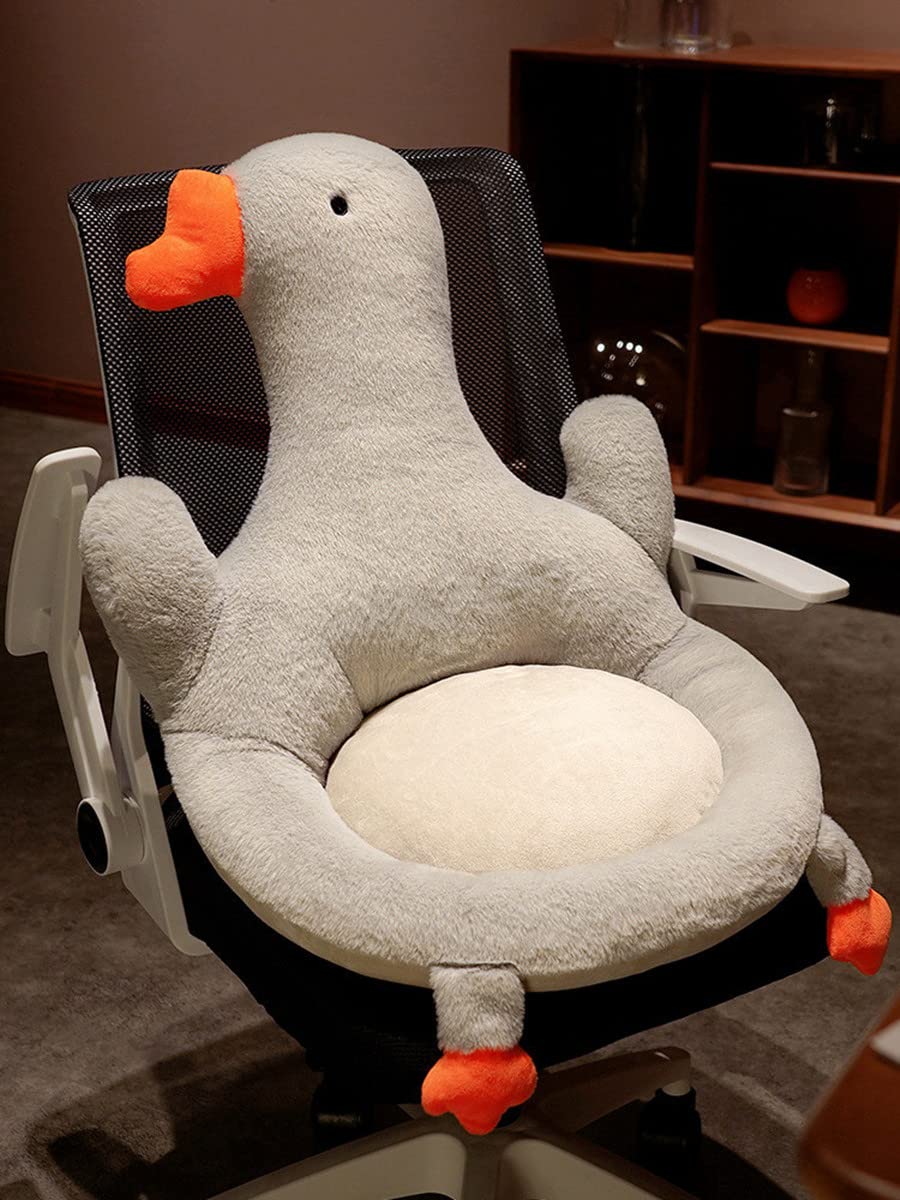 Tramobe Cute Seat Cushion Cartoon Goose Cushion, Lazy Sofa One-Piece Office Chair Cushion with Backrest for Workers Kids Girlfriend Gift (19.7"x19.7")
